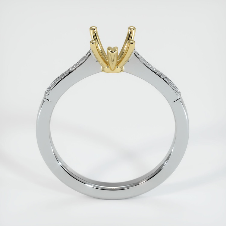 18K Yellow & White Antique Style Ring Setting