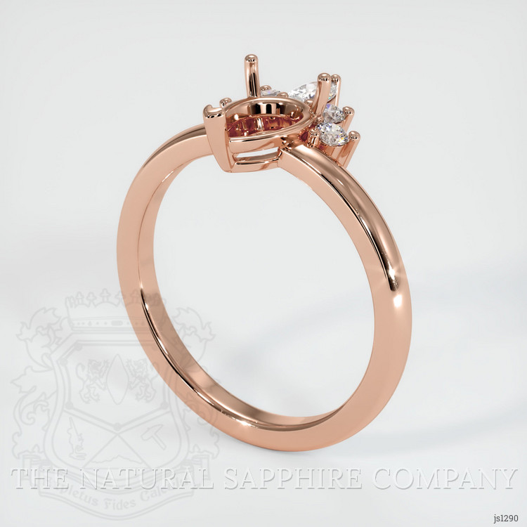 14K Rose Gold Accent Stones Ring Setting