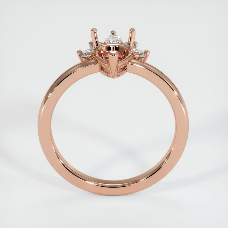 14K Rose Gold Accent Stones Ring Setting