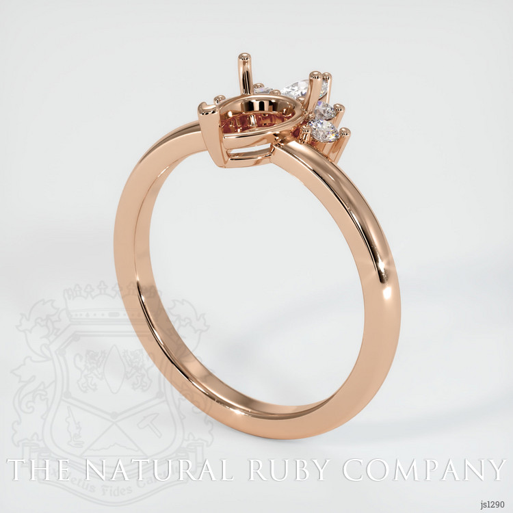 18K Rose Gold Accent Stones Ring Setting
