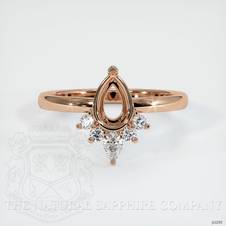 18K Rose Gold Accent Stones Ring Setting