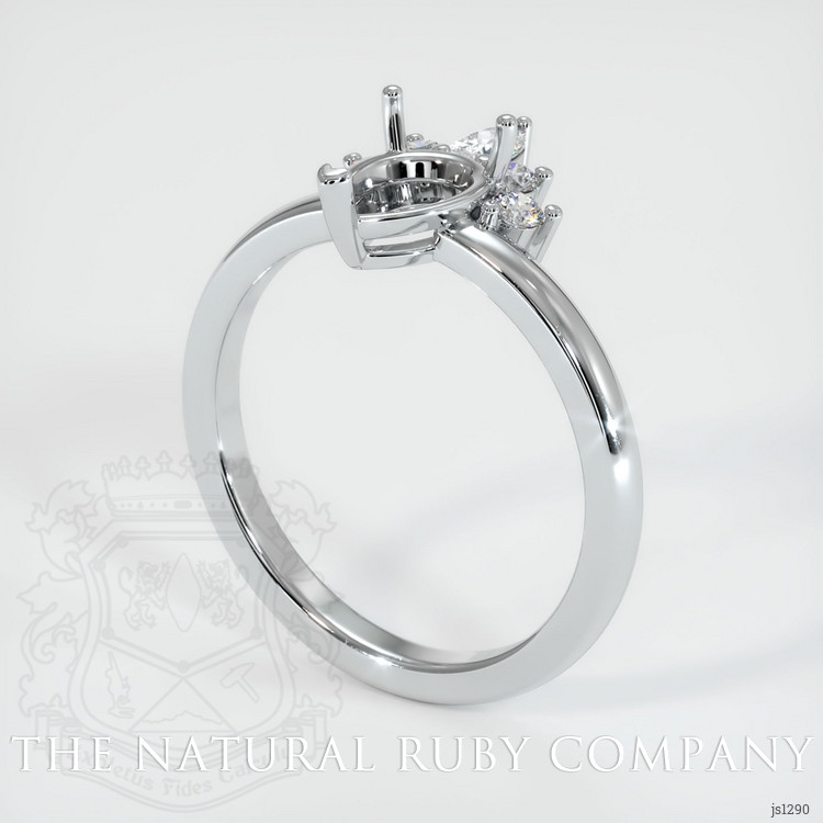 14K White Gold Accent Stones Ring Setting