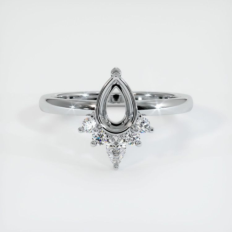 14K White Gold Accent Stones Ring Setting