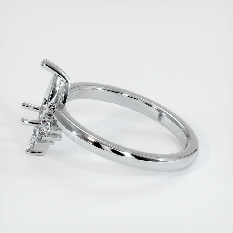 14K White Gold Accent Stones Ring Setting