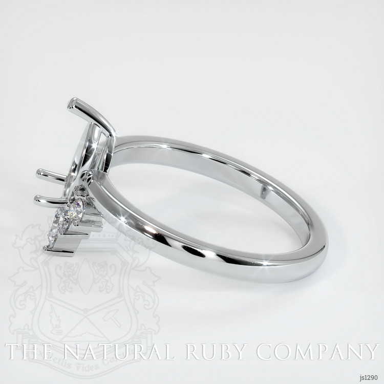 14K White Gold Accent Stones Ring Setting