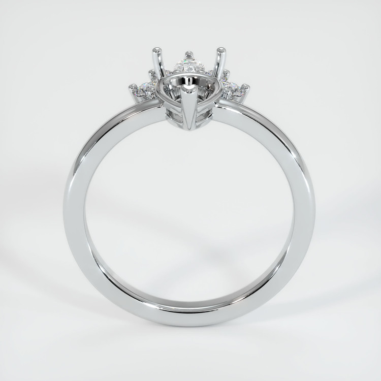 14K White Gold Accent Stones Ring Setting