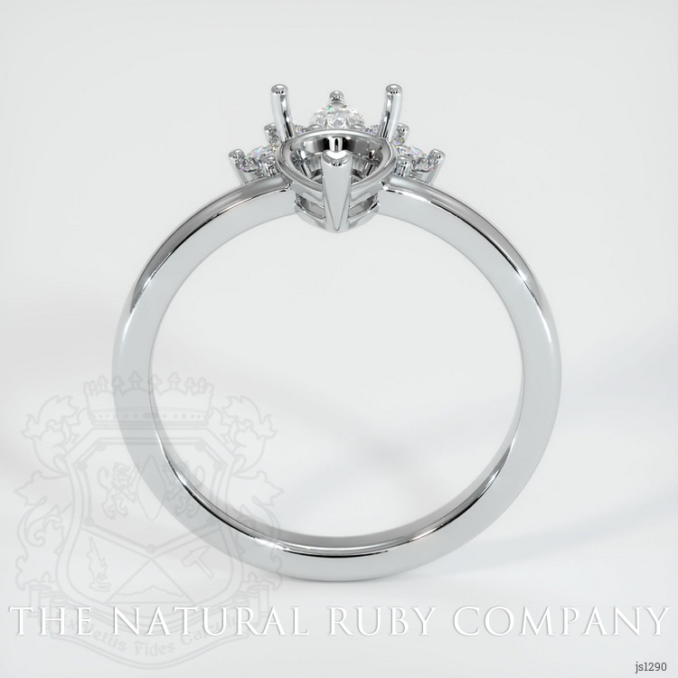 14K White Gold Accent Stones Ring Setting