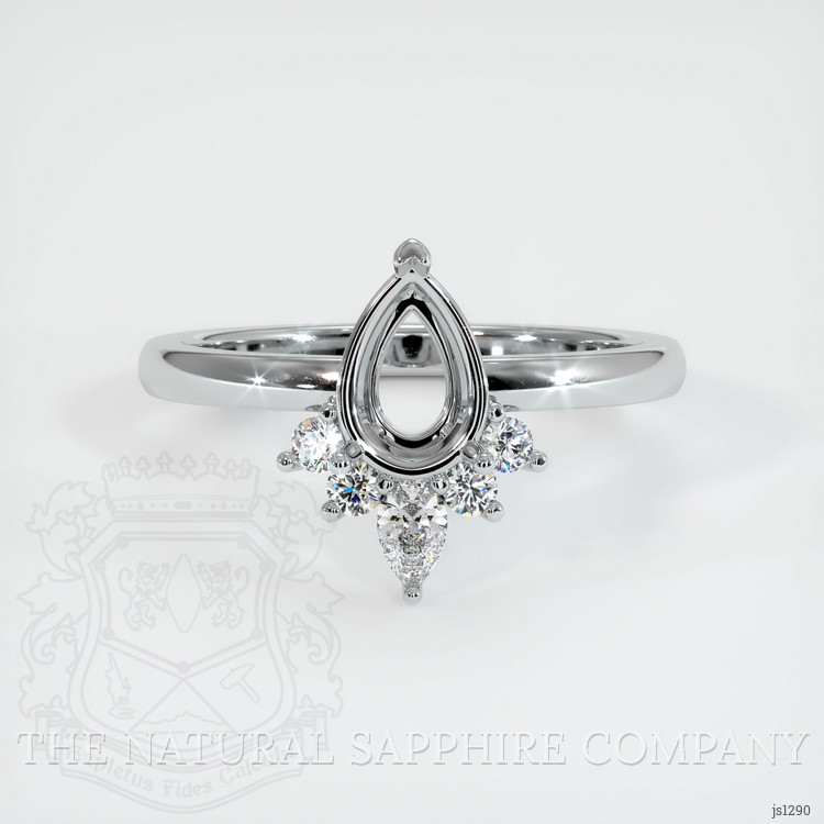 18K White Gold Accent Stones Ring Setting