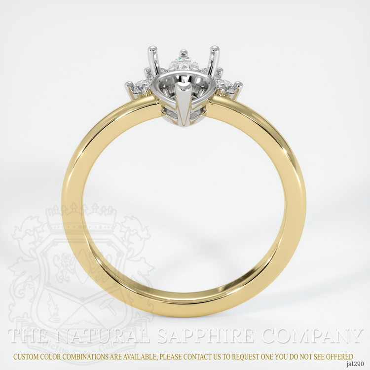 14K White & Yellow Accent Stones Ring Setting