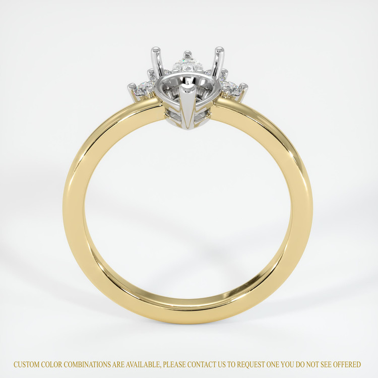 14K White & Yellow Accent Stones Ring Setting