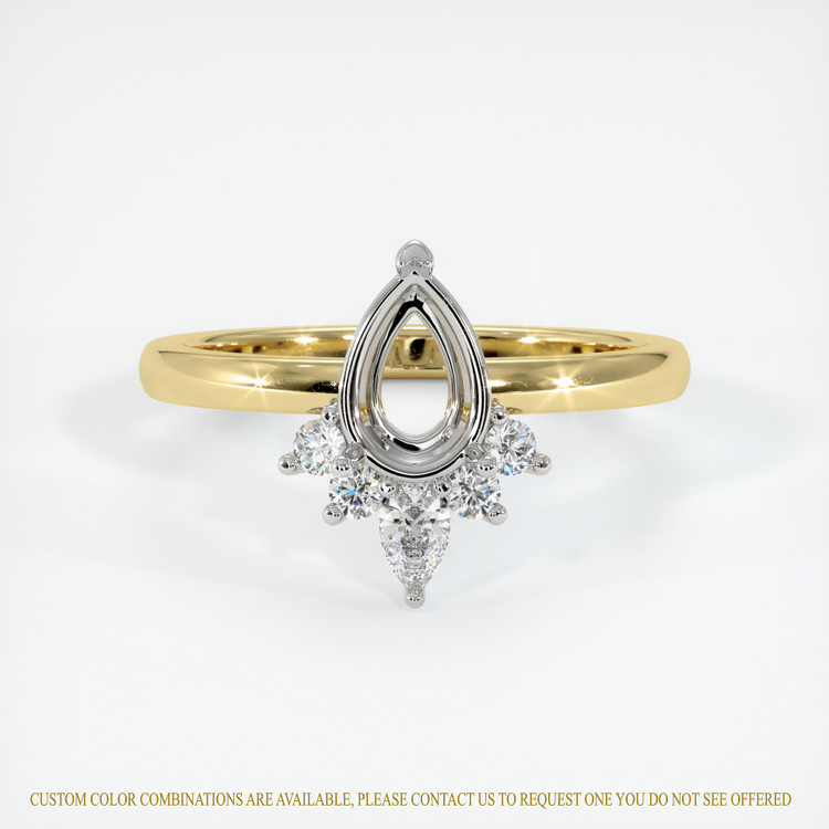 18K White & Yellow Accent Stones Ring Setting