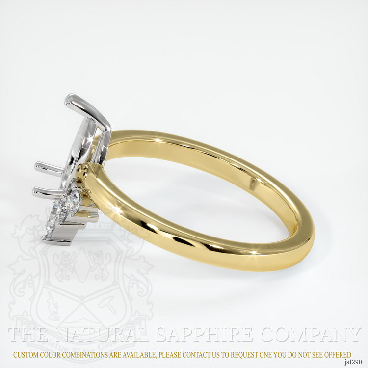 18K White & Yellow Accent Stones Ring Setting