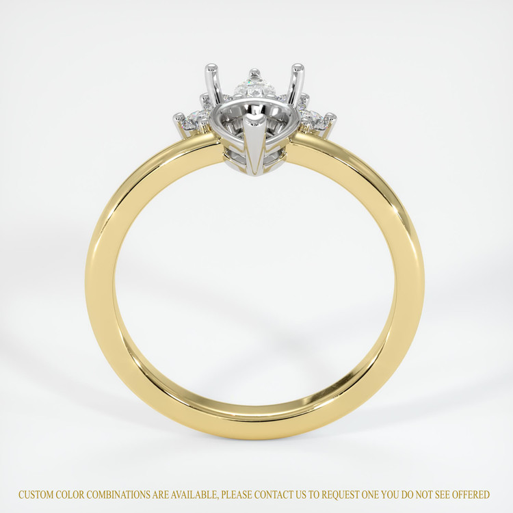 18K White & Yellow Accent Stones Ring Setting
