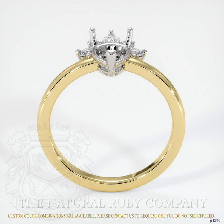 18K White & Yellow Accent Stones Ring Setting