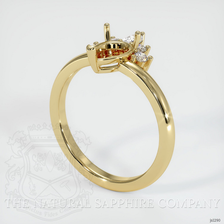 10K Yellow Gold Accent Stones Ring Setting