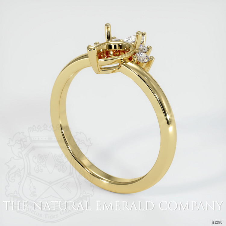 18K Yellow Gold Accent Stones Ring Setting