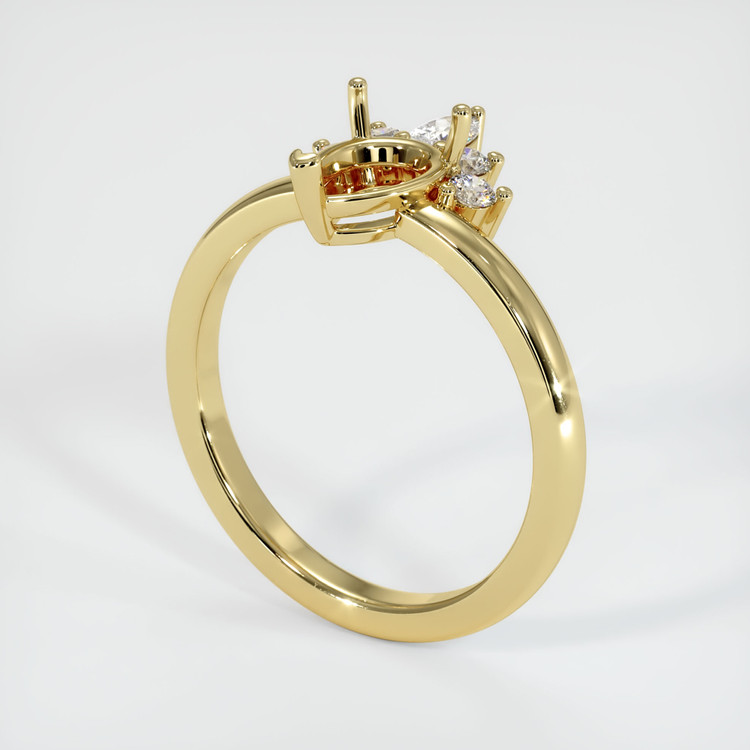 18K Yellow Gold Accent Stones Ring Setting