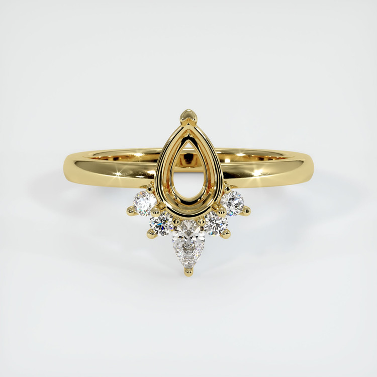 18K Yellow Gold Accent Stones Ring Setting