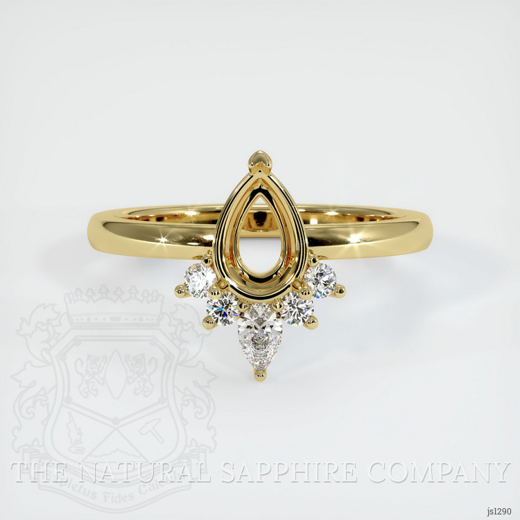 18K Yellow Gold Accent Stones Ring Setting