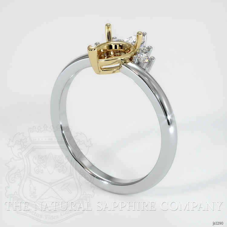 14K Yellow & White Accent Stones Ring Setting