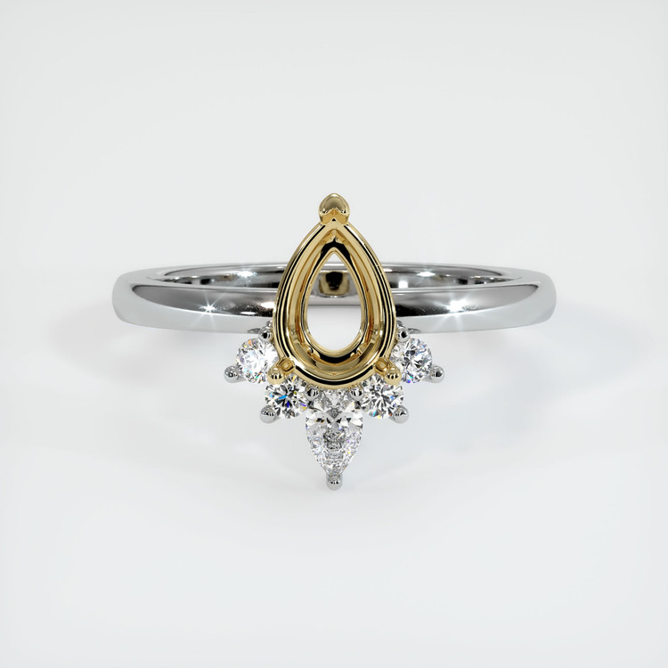 14K Yellow & White Accent Stones Ring Setting