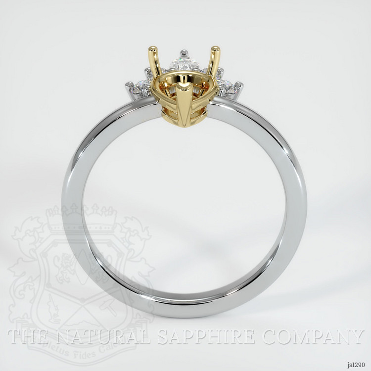 14K Yellow & White Accent Stones Ring Setting