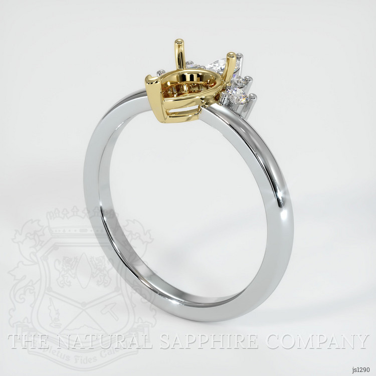 18K Yellow & White Accent Stones Ring Setting