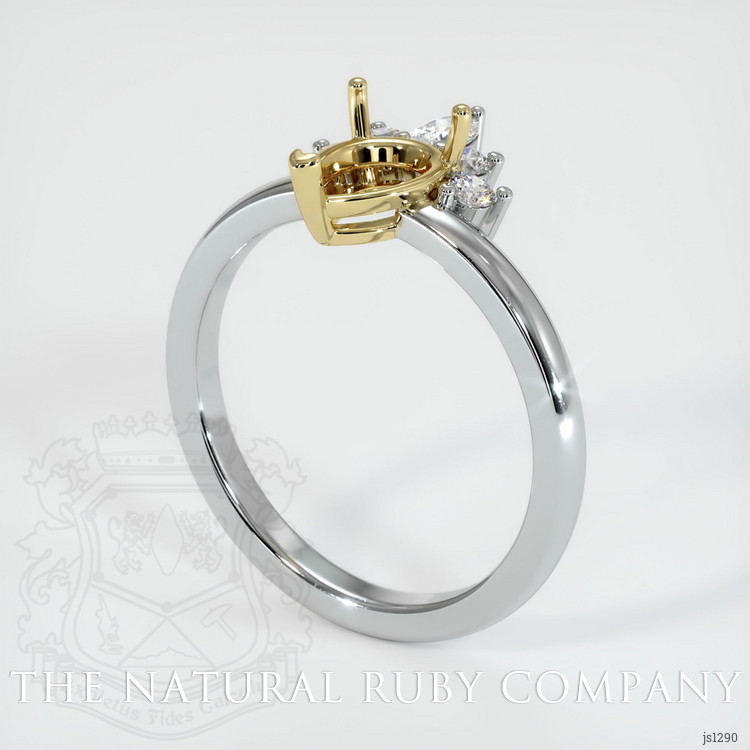 18K Yellow & White Accent Stones Ring Setting