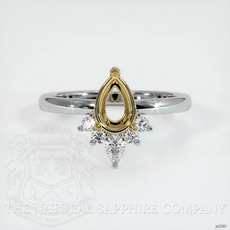 18K Yellow & White Accent Stones Ring Setting
