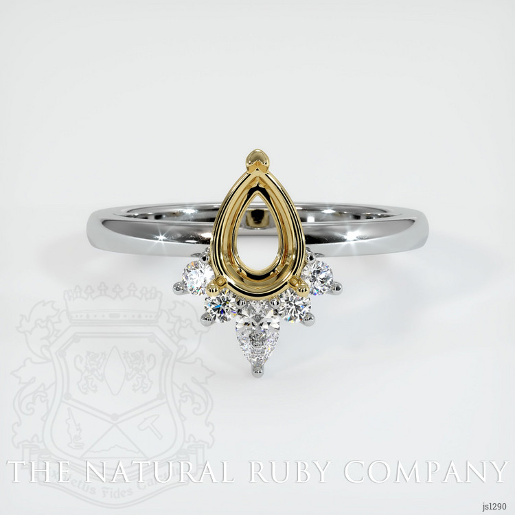18K Yellow & White Accent Stones Ring Setting