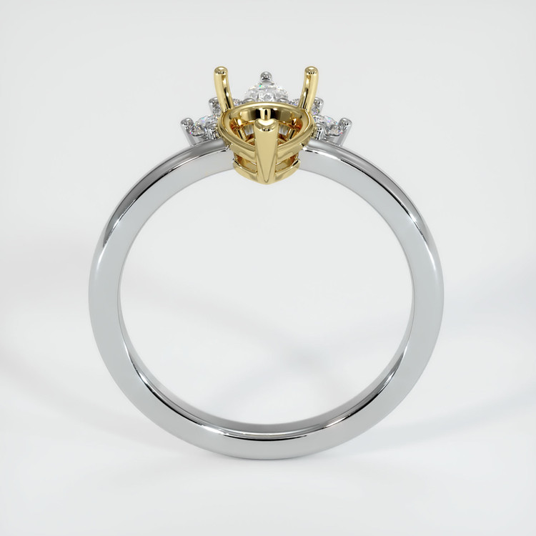 18K Yellow & White Accent Stones Ring Setting