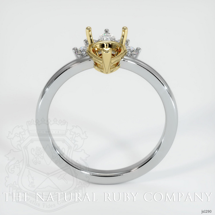 18K Yellow & White Accent Stones Ring Setting