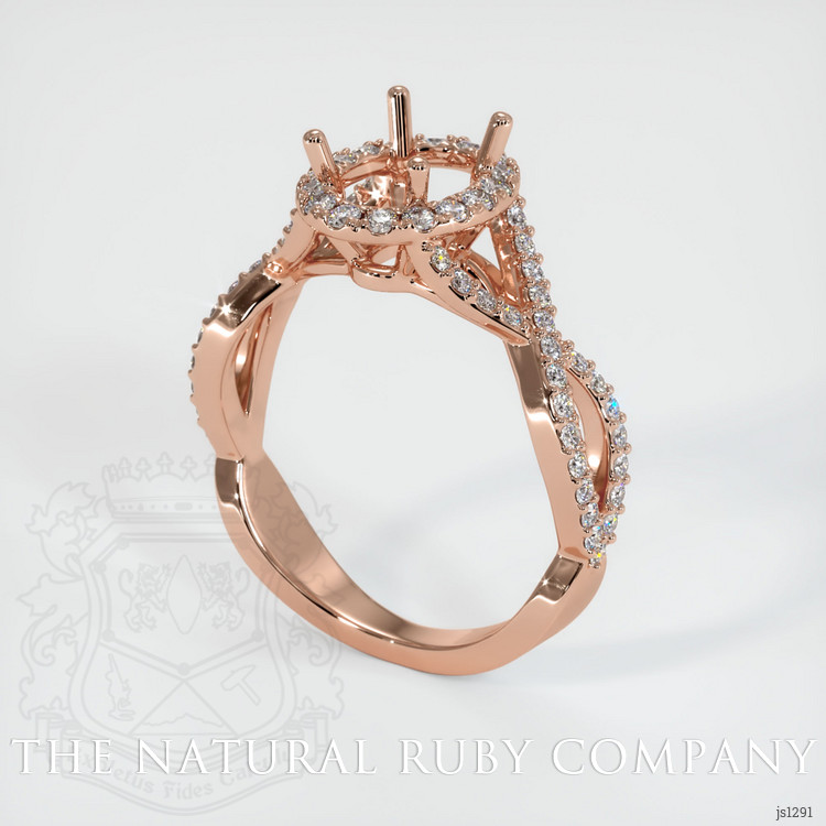 14K Rose Gold Pave Ring Setting