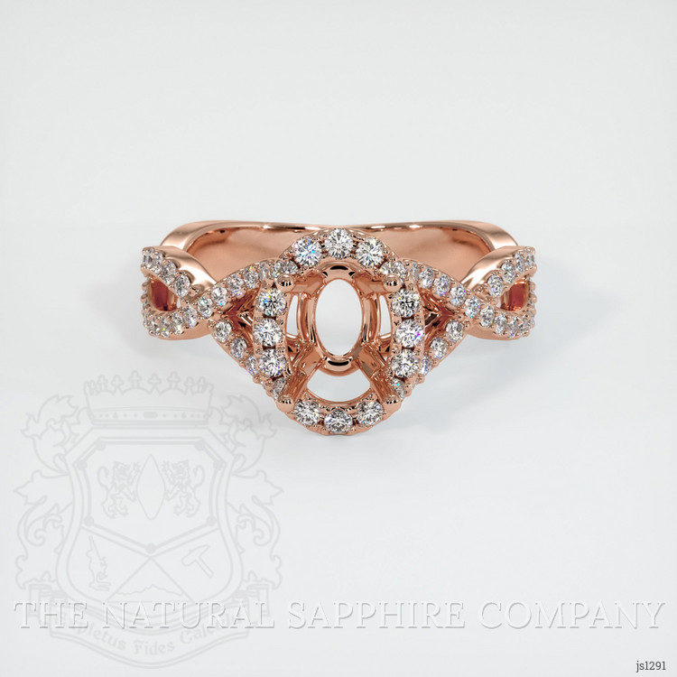 14K Rose Gold Pave Ring Setting