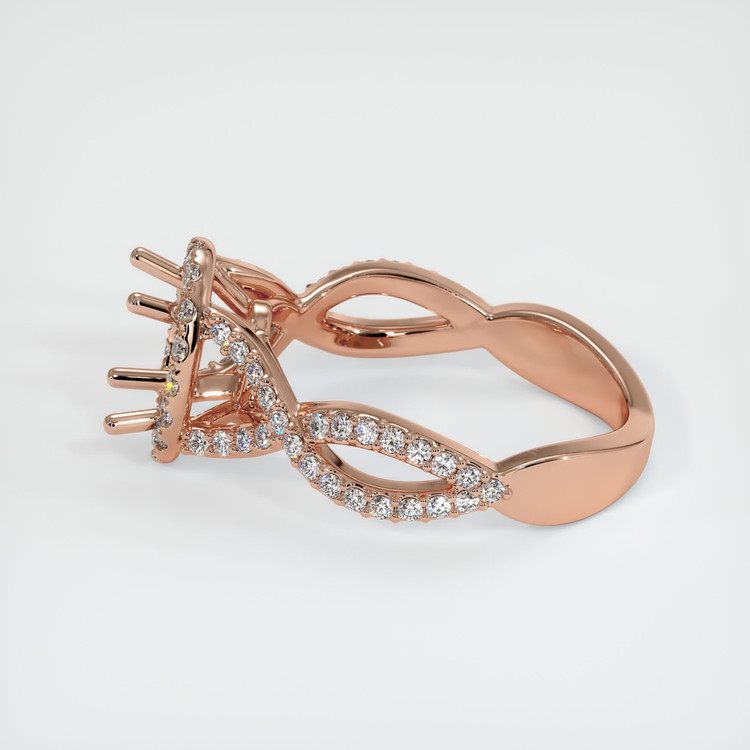 14K Rose Gold Pave Ring Setting