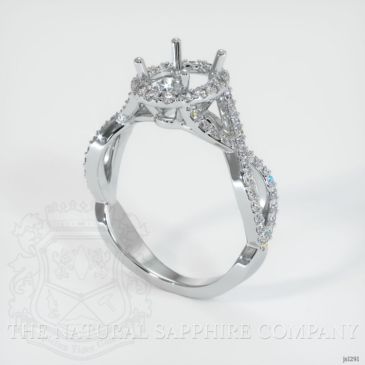14K White Gold Pave Ring Setting
