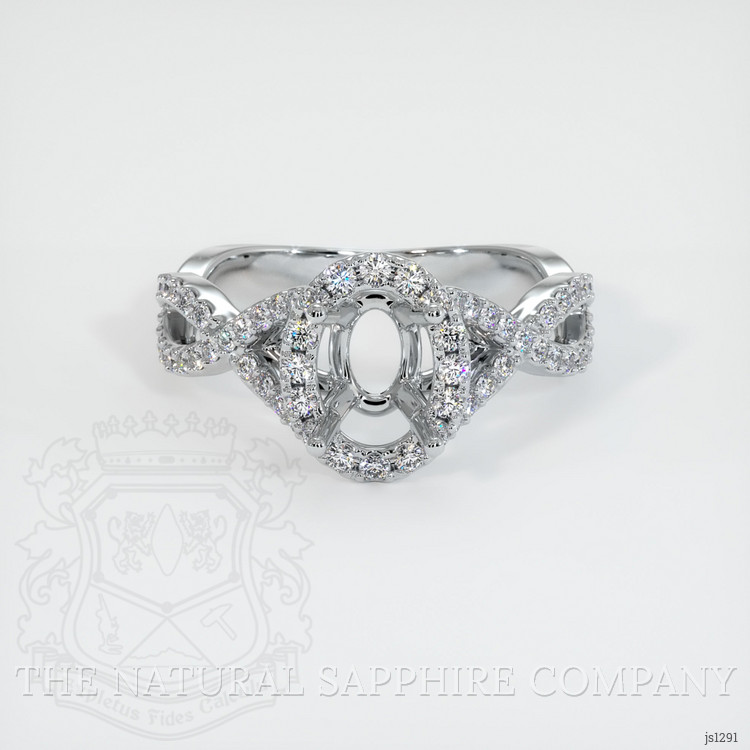 14K White Gold Pave Ring Setting