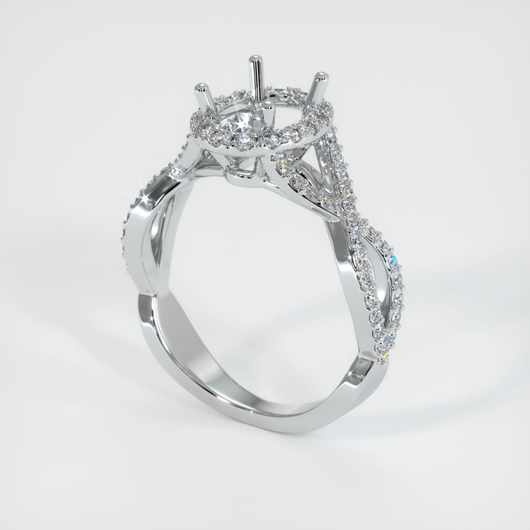 18K White Gold Pave Ring Setting