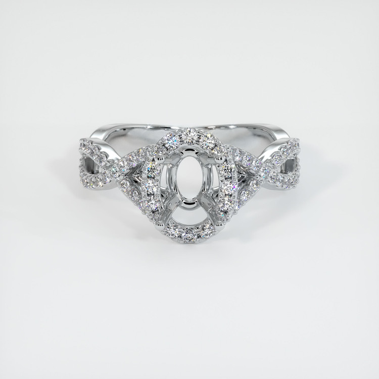 18K White Gold Pave Ring Setting