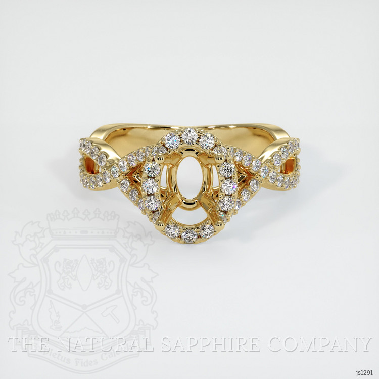 14K Yellow Gold Pave Ring Setting