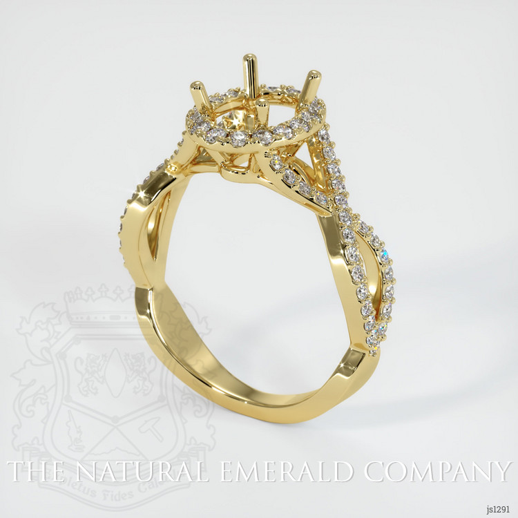 18K Yellow Gold Pave Ring Setting
