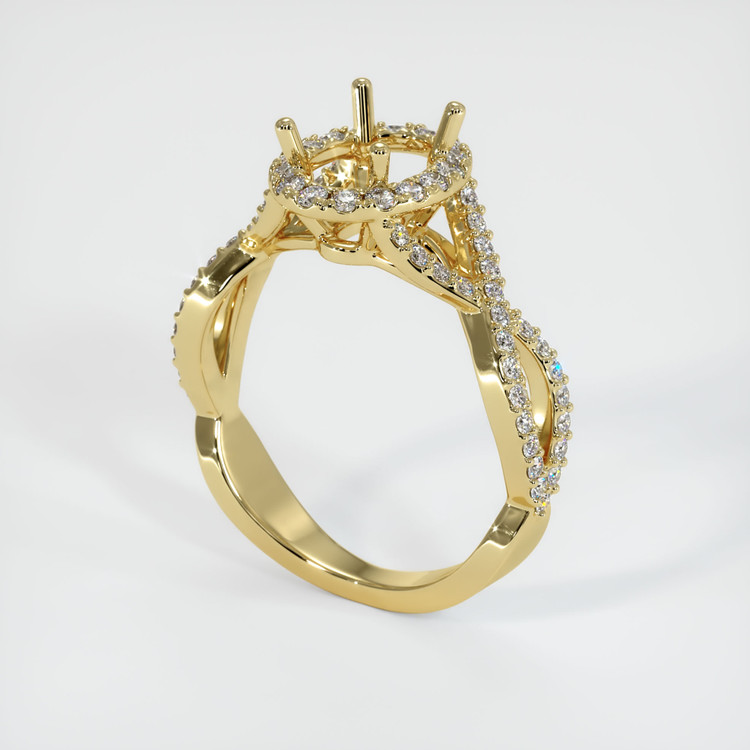 18K Yellow Gold Pave Ring Setting