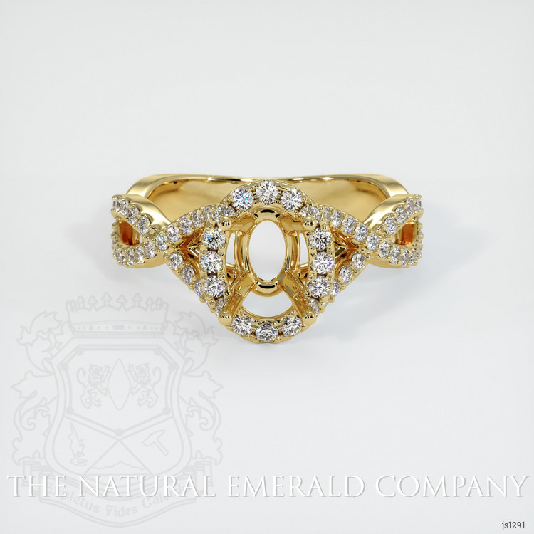 18K Yellow Gold Pave Ring Setting