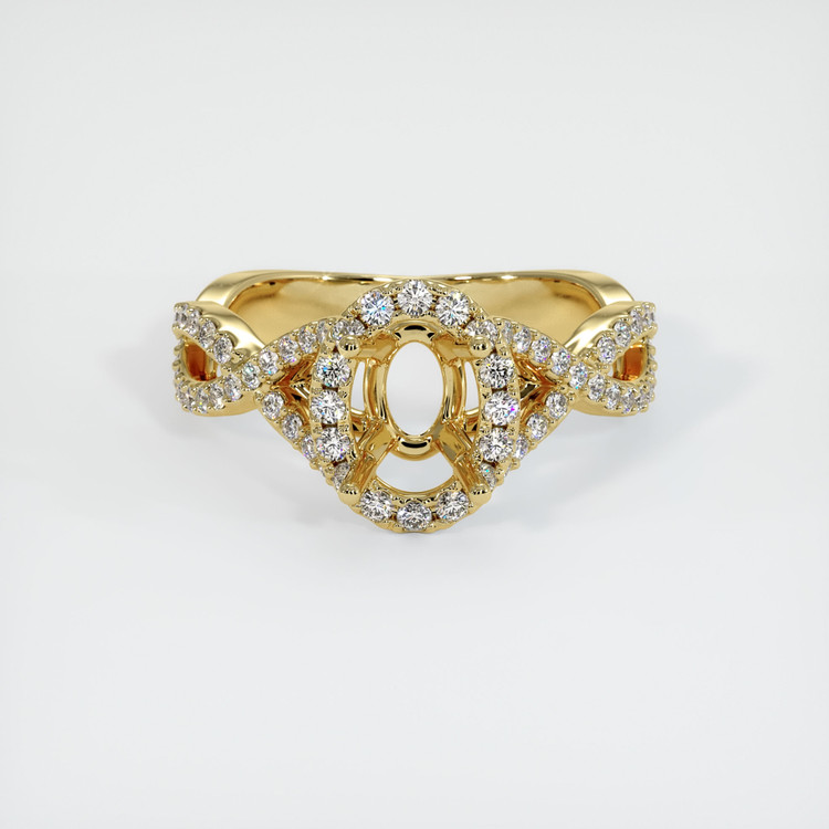 18K Yellow Gold Pave Ring Setting