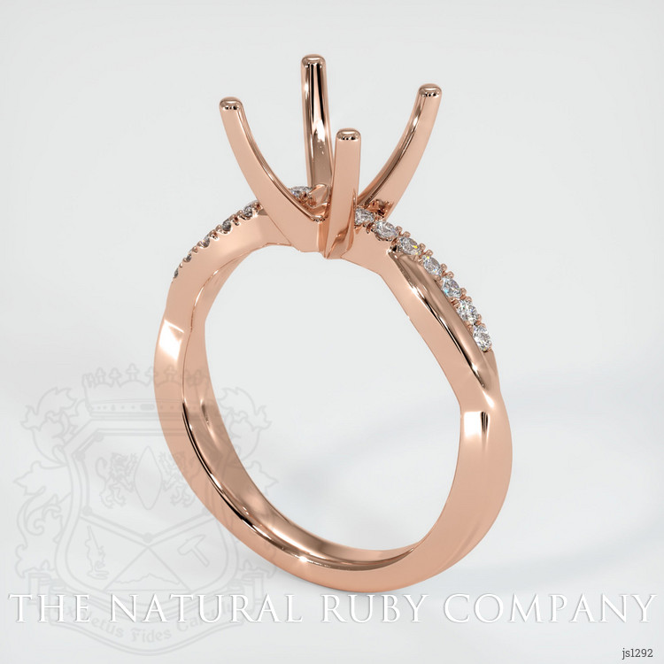 14K Rose Gold Pave Ring Setting