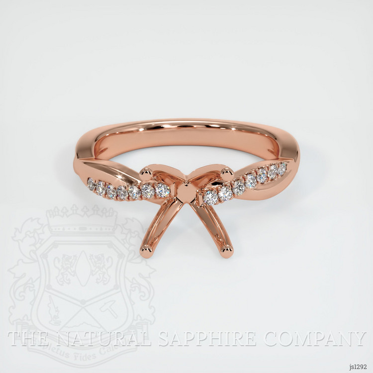 14K Rose Gold Pave Ring Setting