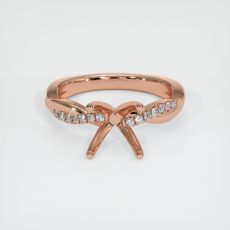 14K Rose Gold Pave Ring Setting