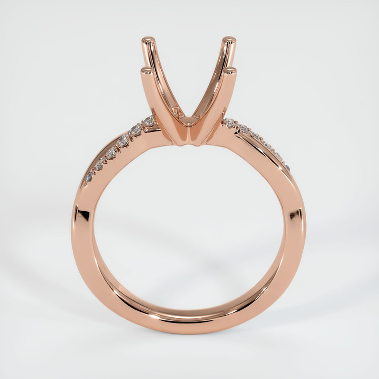 14K Rose Gold Pave Ring Setting