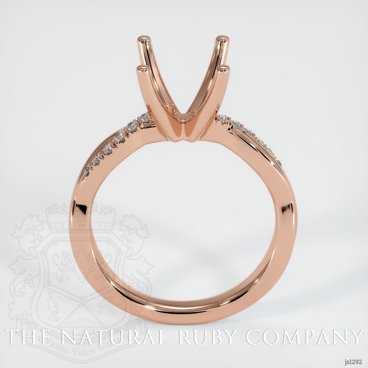 14K Rose Gold Pave Ring Setting