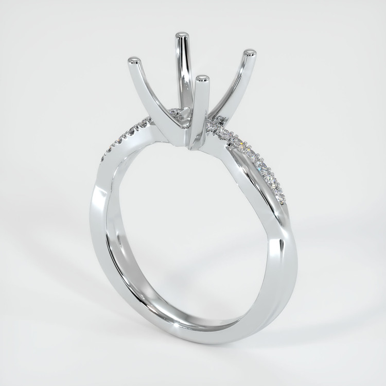 10K White Gold Pave Ring Setting